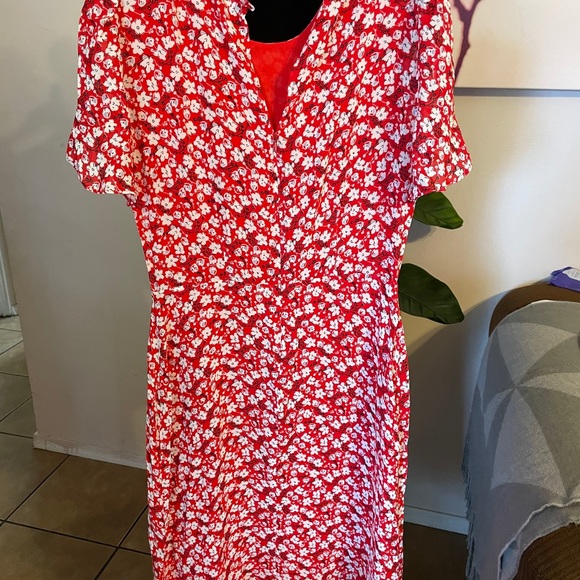 Reformation Crepe Floral Wrap Dress - Picture 2 of 4